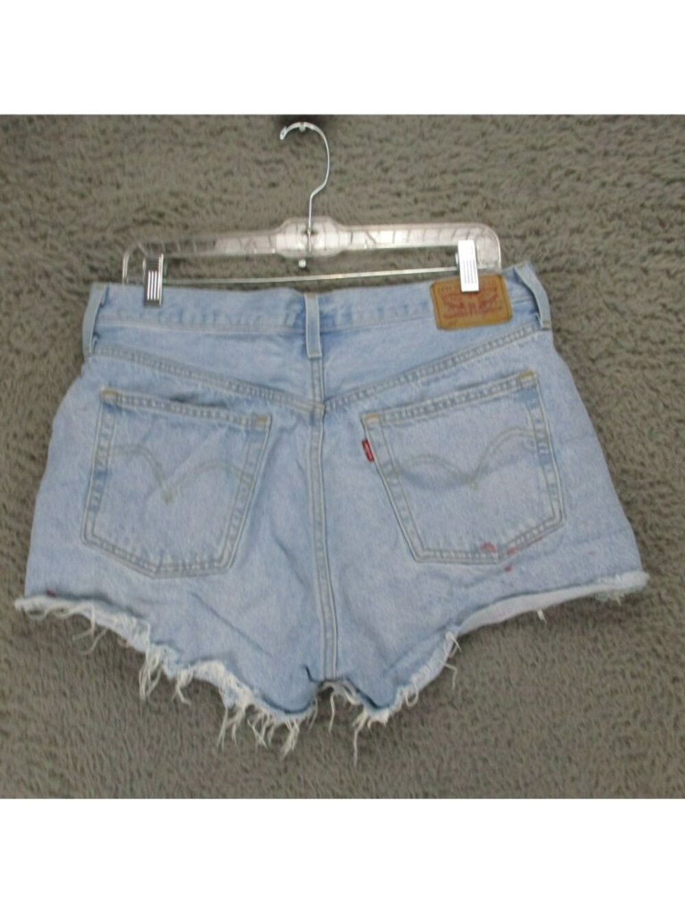 Levis Shorts Womens 31 501 Blue Cotton High Rise Cutoff Denim Jean *Read*